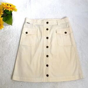 Chic Cream Button-Down A-Line Skirt